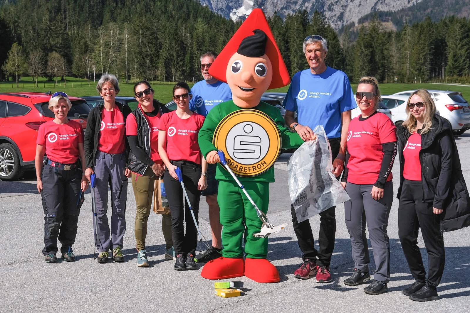 Müllsammelaktion im Naturpark Karwendel mit Sparefroh.