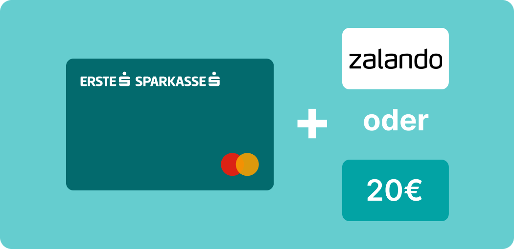 Abbildung einer Bankkarte inklusive eines Zalando-Gutscheins und eines Cash-Bonus
