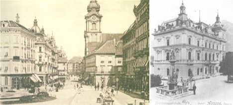 Alte Ansichten der Sparkassengebäude in Graz und Bad Aussee
