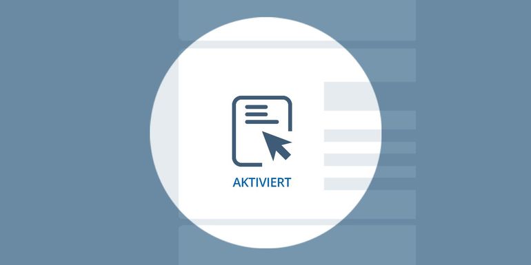 Icon der "elektronischen Geschäftsinformation" mit dem Hinweis "aktiviert".