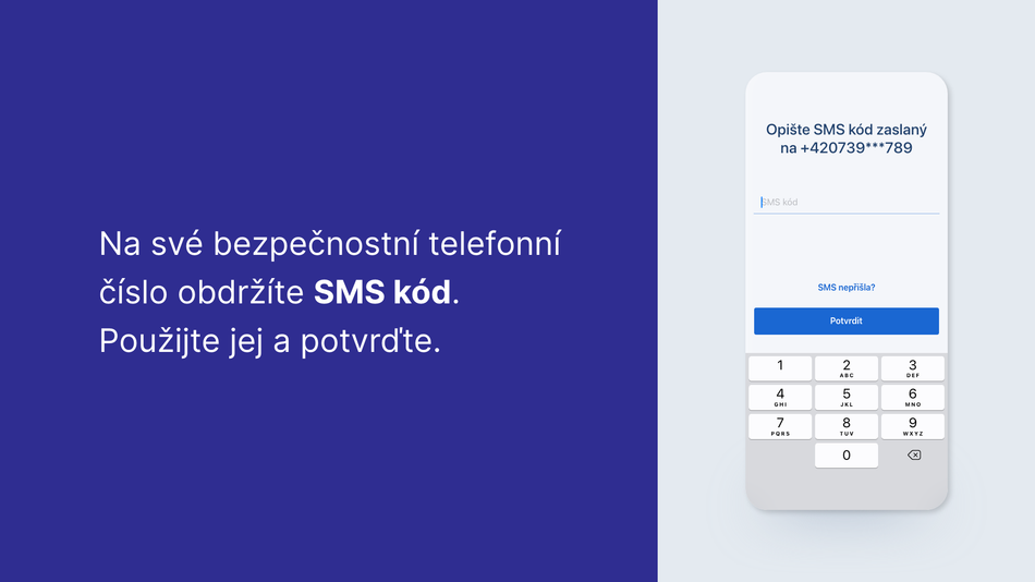 Jak si aktivuji George klíč pomocí hesla a SMS krok 7