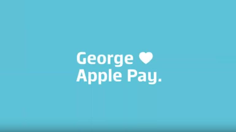 Bild mit der Aufschrift George liebt Apple Pay.