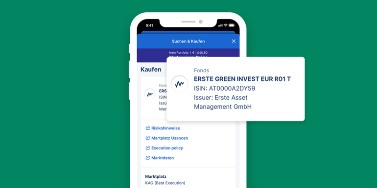 Übersichtstbild vom Wertpapierhandel in der George-App