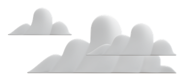 Set 3d pink clouds. Various cartoon soft cloud shapes for games, animations, web. Vector illustration
