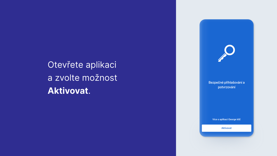 Jak si aktivuji George klíč pomocí hesla a SMS krok 3