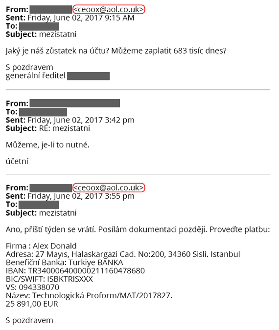 Podvodný email