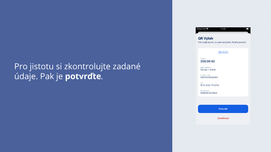 Jak použít službu QR výběr
