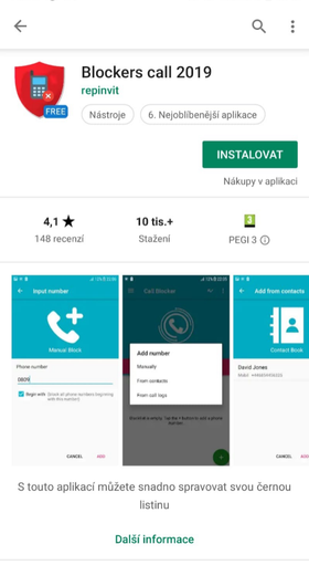Podvodná aplikace na Google play
