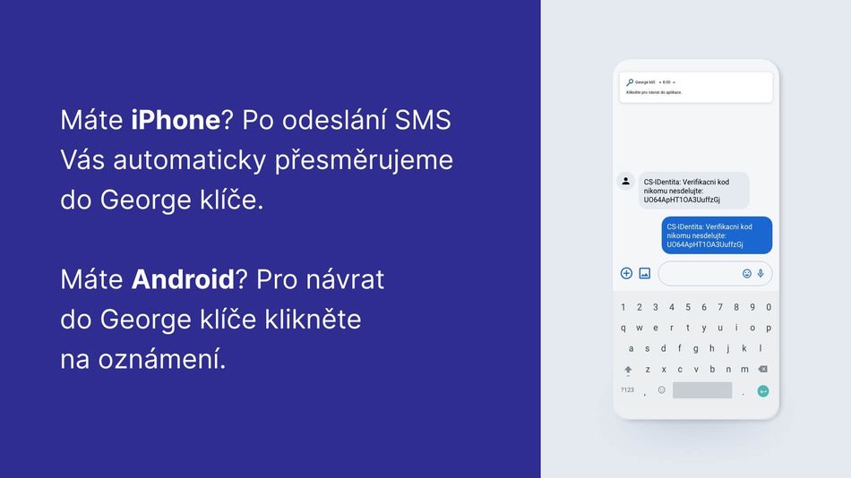 Jak si aktivuji George klíč pomocí hesla a SMS krok 11