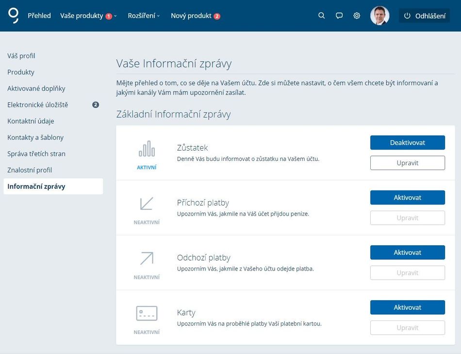 Informáční zprávy v George