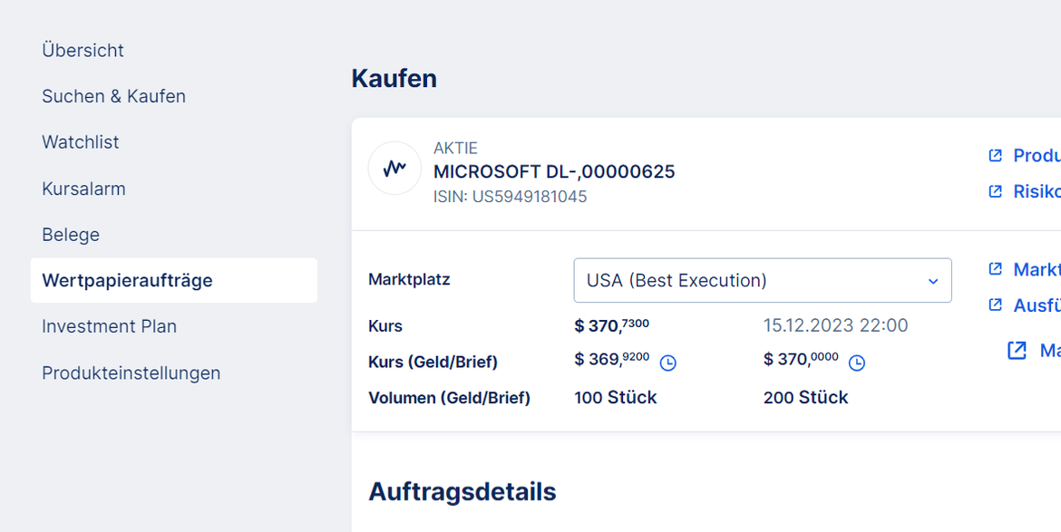 George gibt einen Überblick über Wertpapiere und hilft Ihnen neue Aktien, Anleihen oder ETFs zu suchen und zu kaufen.