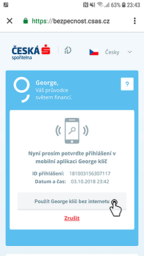 Goerge - přihlášení