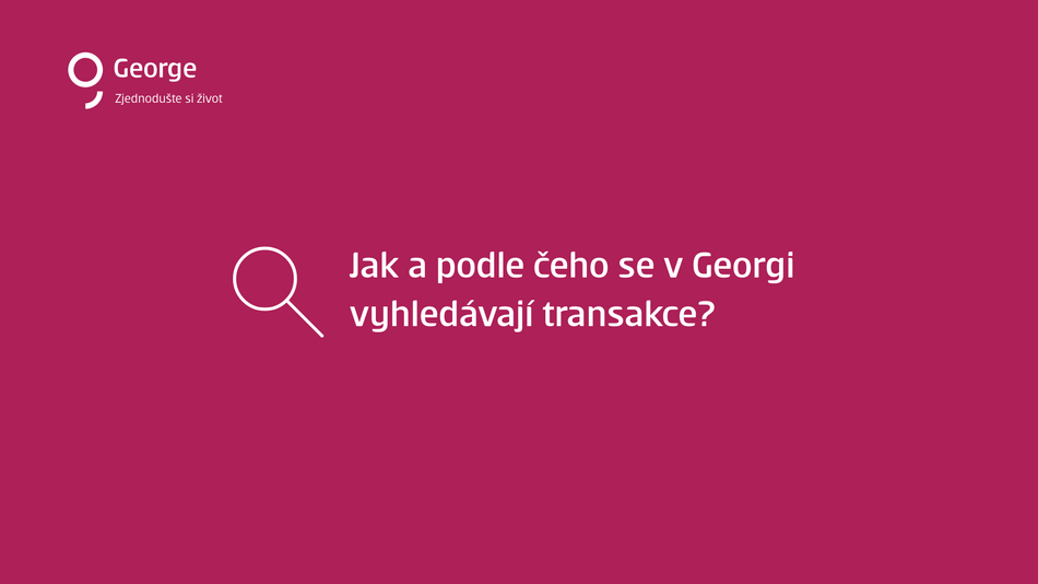 Jak a podle čeho se v Georgi vyhledávají transakce krok 1