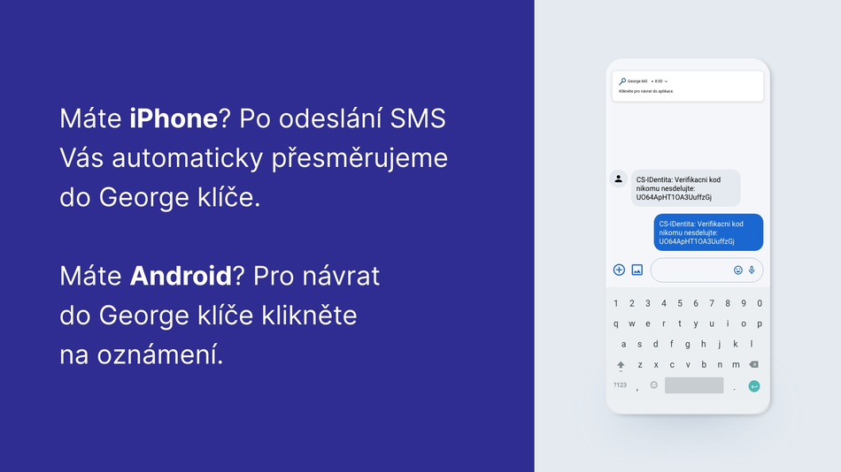 Jak si aktivuji George klíč pomocí hesla a SMS krok 11