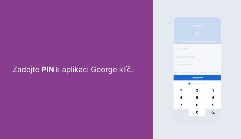 Jak si aktivuji George klíč na dalším zařízení krok 10