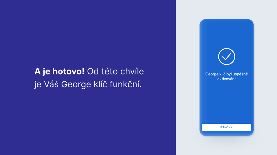 Jak si aktivuji George klíč pomocí hesla a SMS krok 14