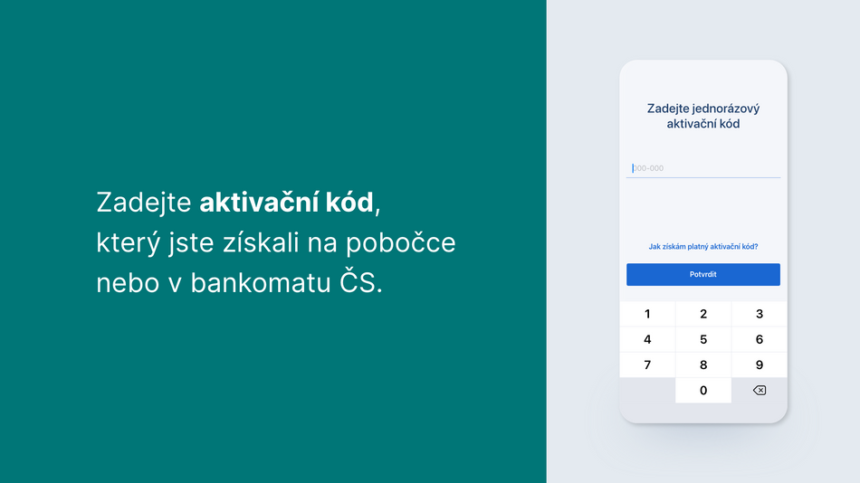 Jak začít používat aplikaci George klíč za pomoci Aktivačního kódu krok 7