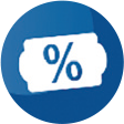 Blaues Icon Preisschild