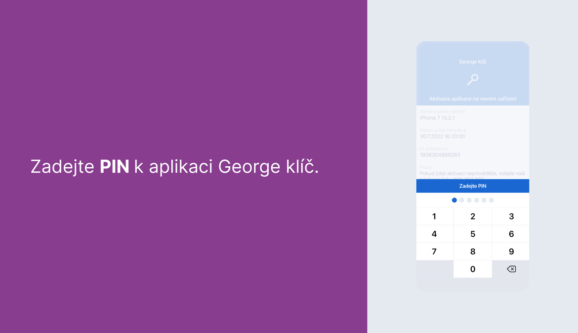 Jak si aktivuji George klíč na dalším zařízení krok 8