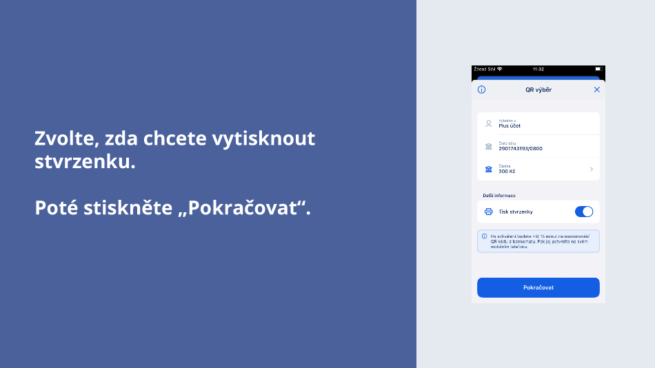Jak použít službu QR výběr