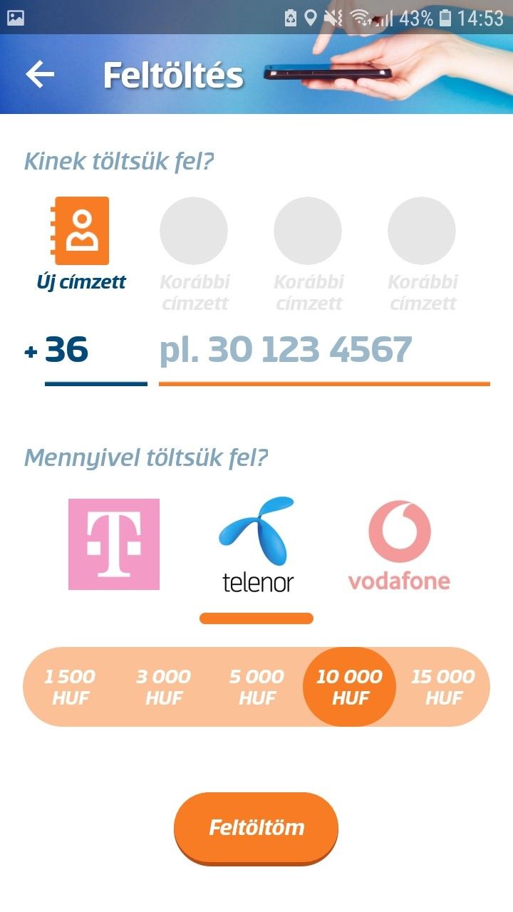 Mobilkártya feltöltés