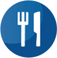 Blaues Icon Besteck