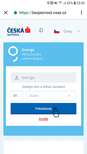 Goerge - přihlášení