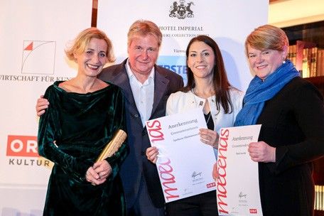 Ruth Goubran, Head of Community Affairs & Sponsoring Erste Bank, Martin Schwarz, Sprecher des Vorstandes Wirtschaft für Kunst; Madeleine Pühringer, Leitung Werbung und Sponsoring Sparkasse Oberösterreich; Katja Erlach, Head of Sponsorship Bank Austria;
