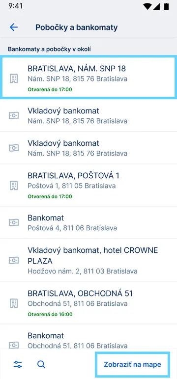 prehľady bankomatov app