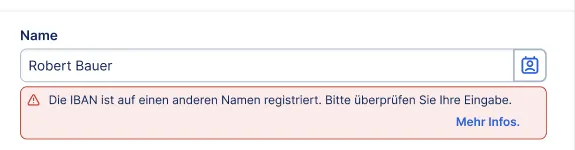 Verification of Payee / Empfängerüberprüfung - Name und IBAN stimmen nicht überein