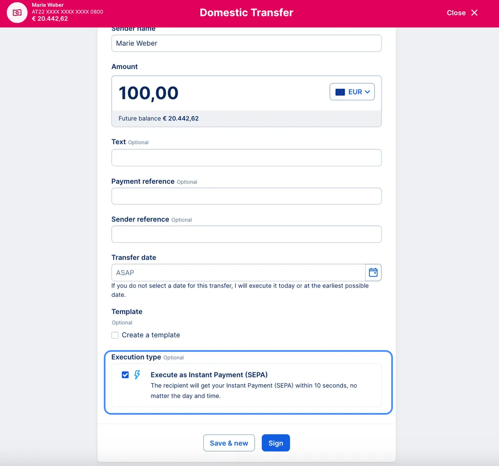 Instant Payment (SEPA)