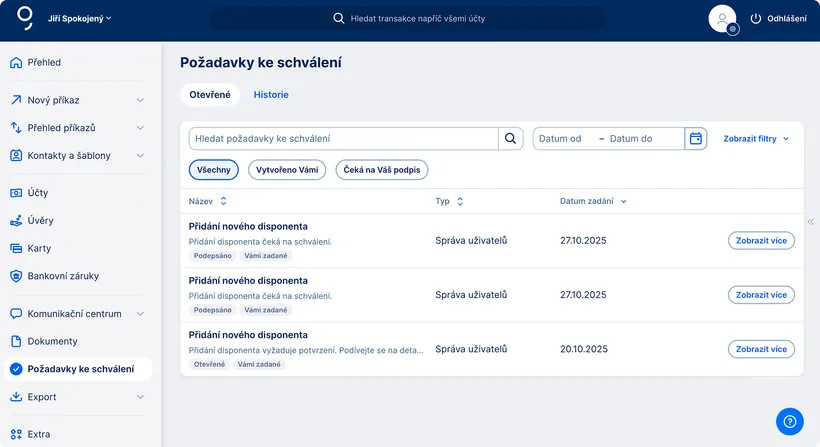 Připodepisování administrátorů