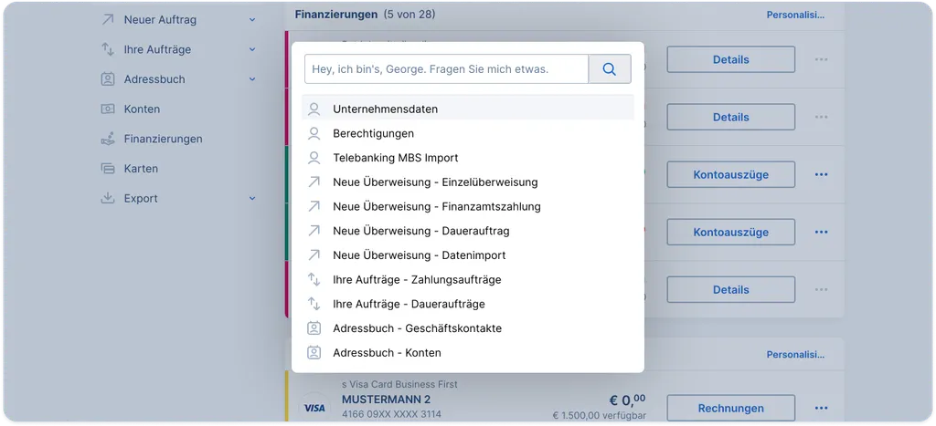 Die Abkürzungs-Links der Hey George-FUnktion