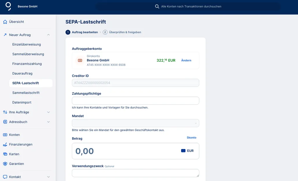 SEPA Einzellastschrift