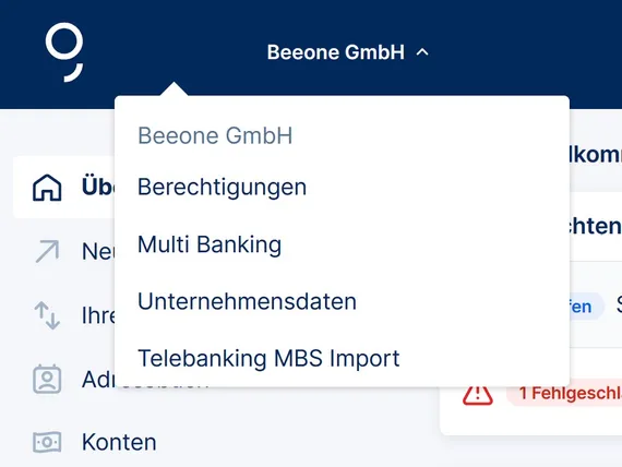 MultiBankingMenue