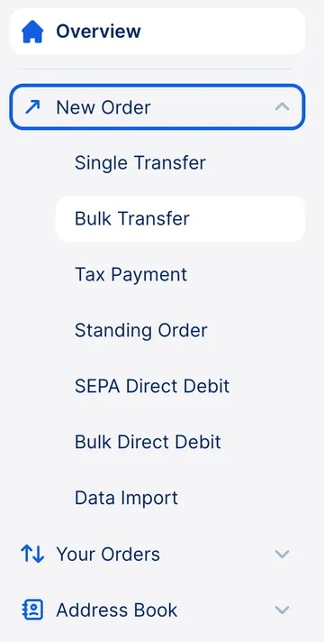 Bulk transfer from overview