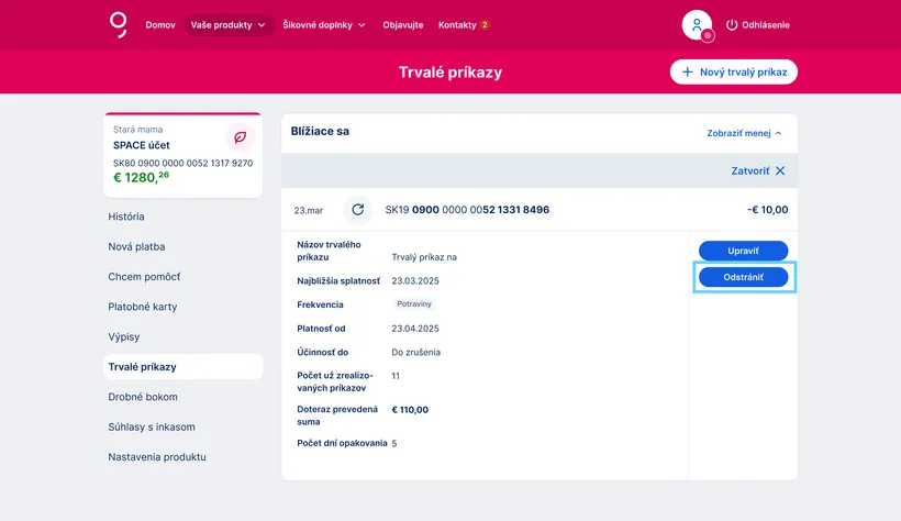 Stlačiť Odstrániť