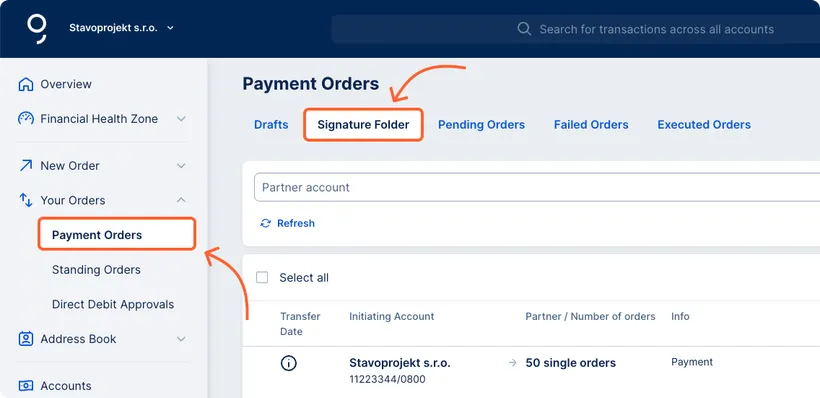 Payments orders detail