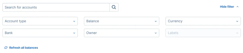 The accounts search