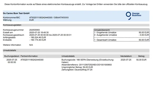 Kontoinfo Exemplar