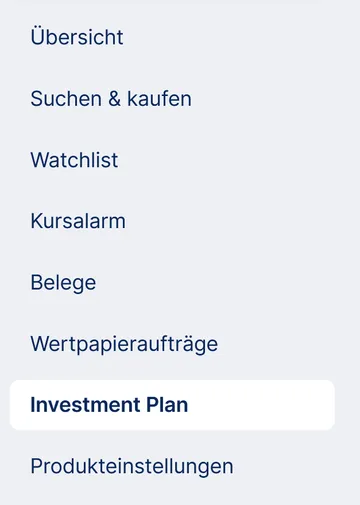 Investment Plan eröffnen