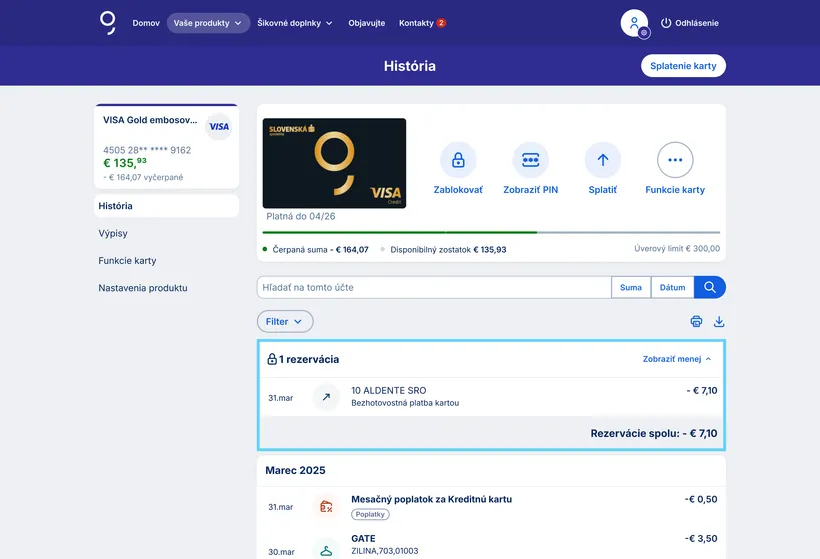 prehľad rezervacii web