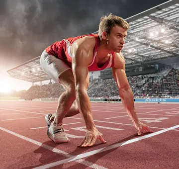 Läufer an Startlinie