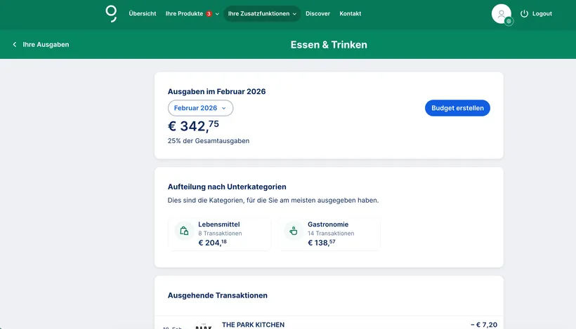 George Web: Transaktionen hinzufügen