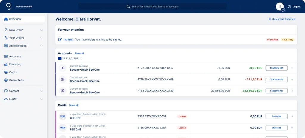 Widgets in the overview