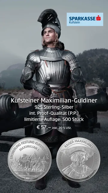 Mann mit Ritterausrüstung auf einem Plakat