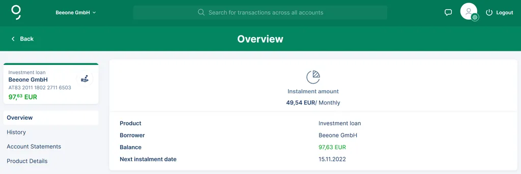 Details of the Financing Product