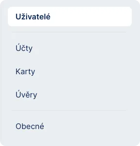 Sekce pro správu produktů