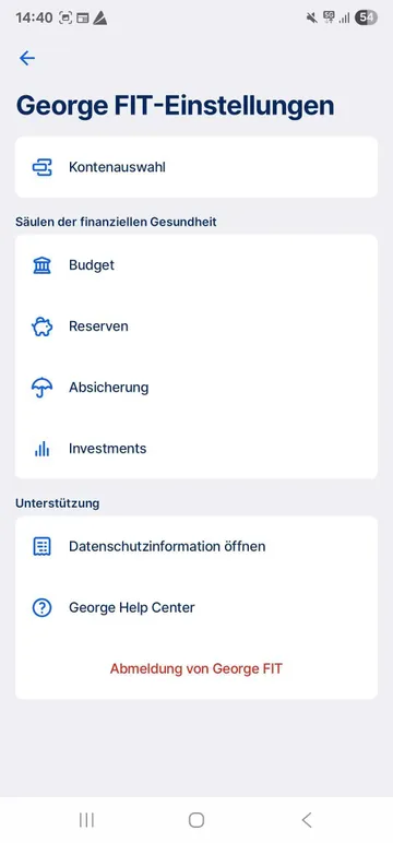 George FIT Einstellungen
