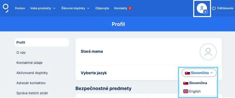 zmena jazyka web 